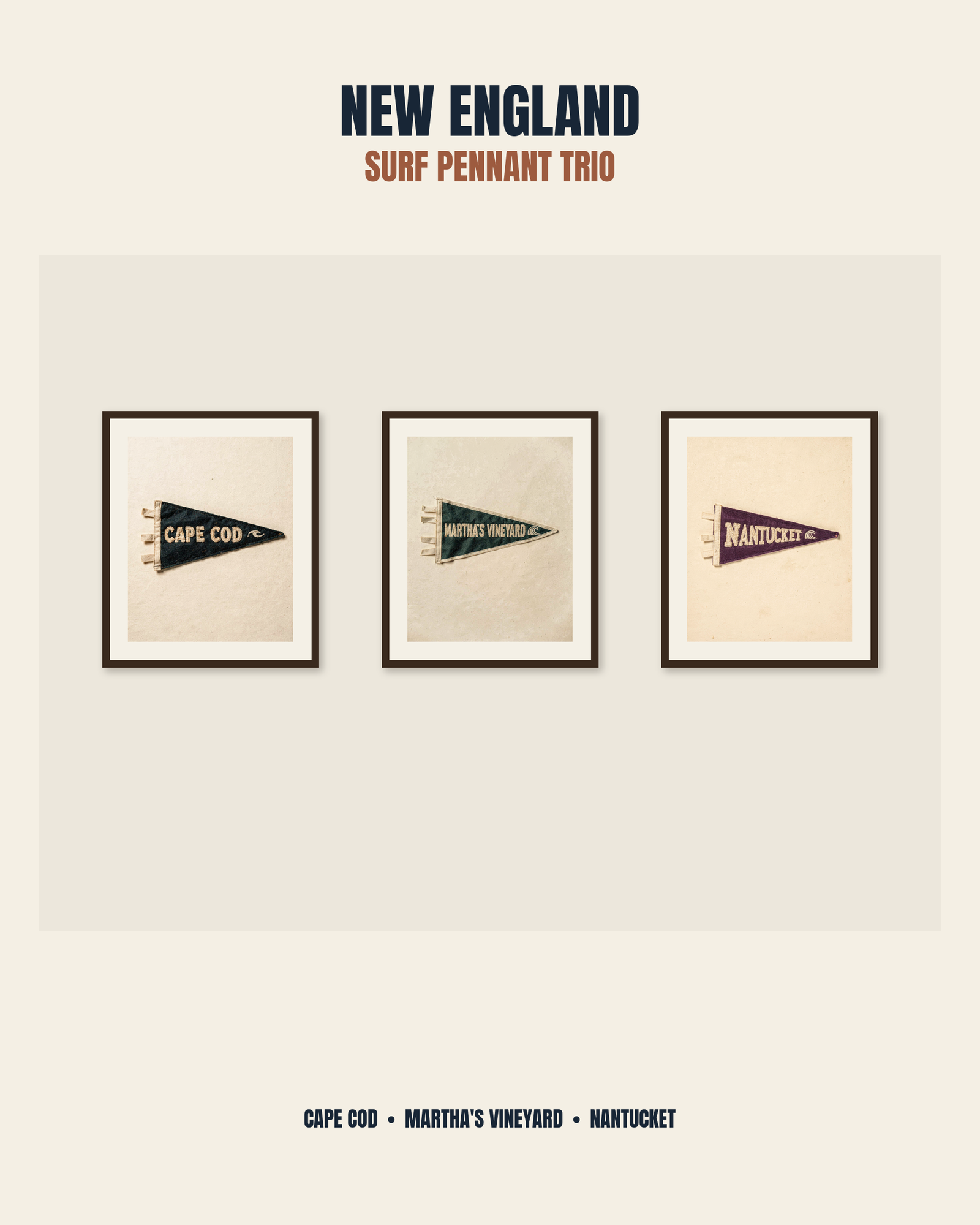New England Surf Pennant Print