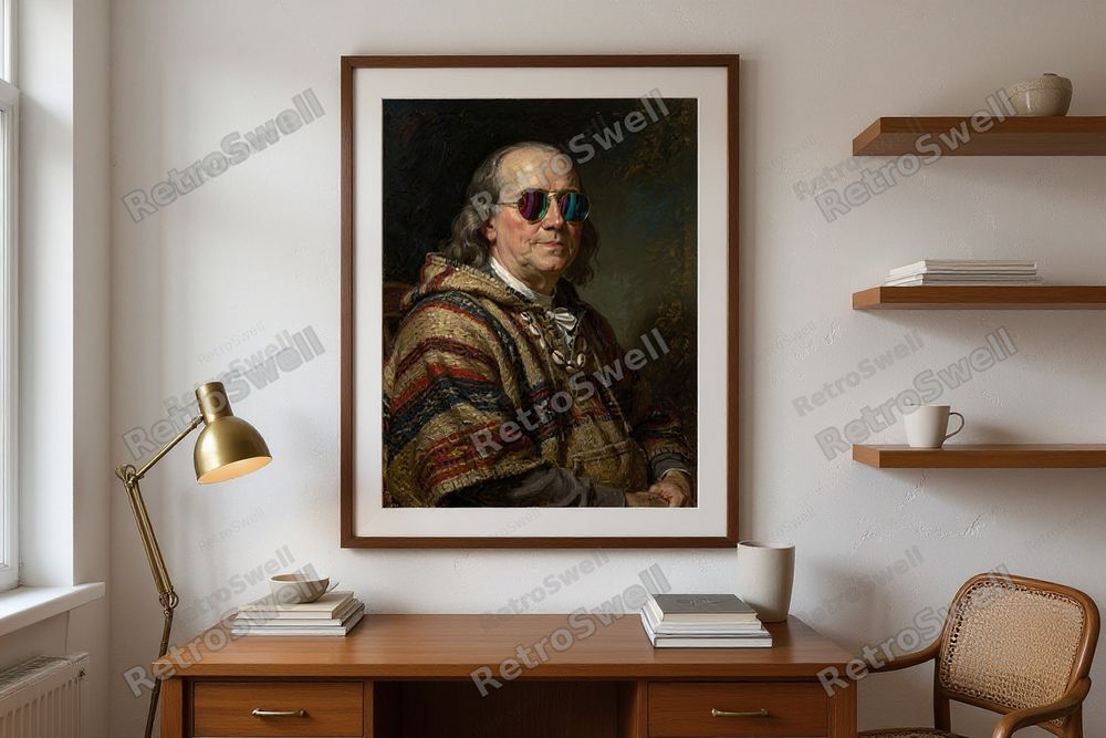 Benjamin Franklin Surf Art — room mockup