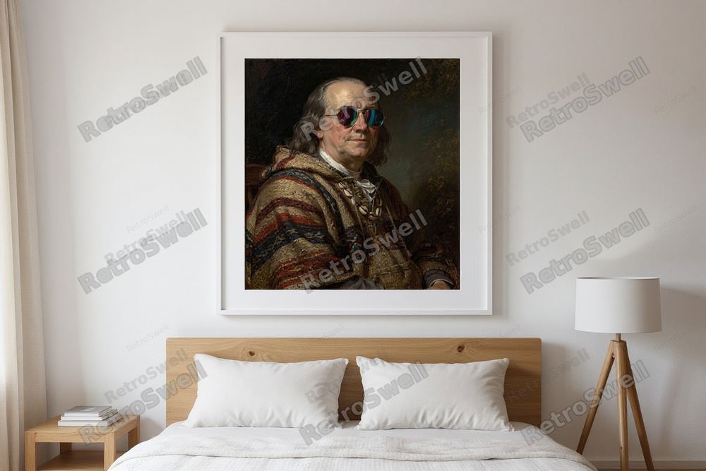Benjamin Franklin Surf Art — room mockup