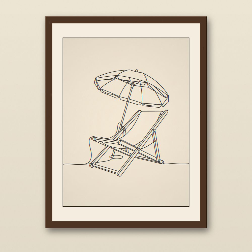 Boho Beach Chair Line Art