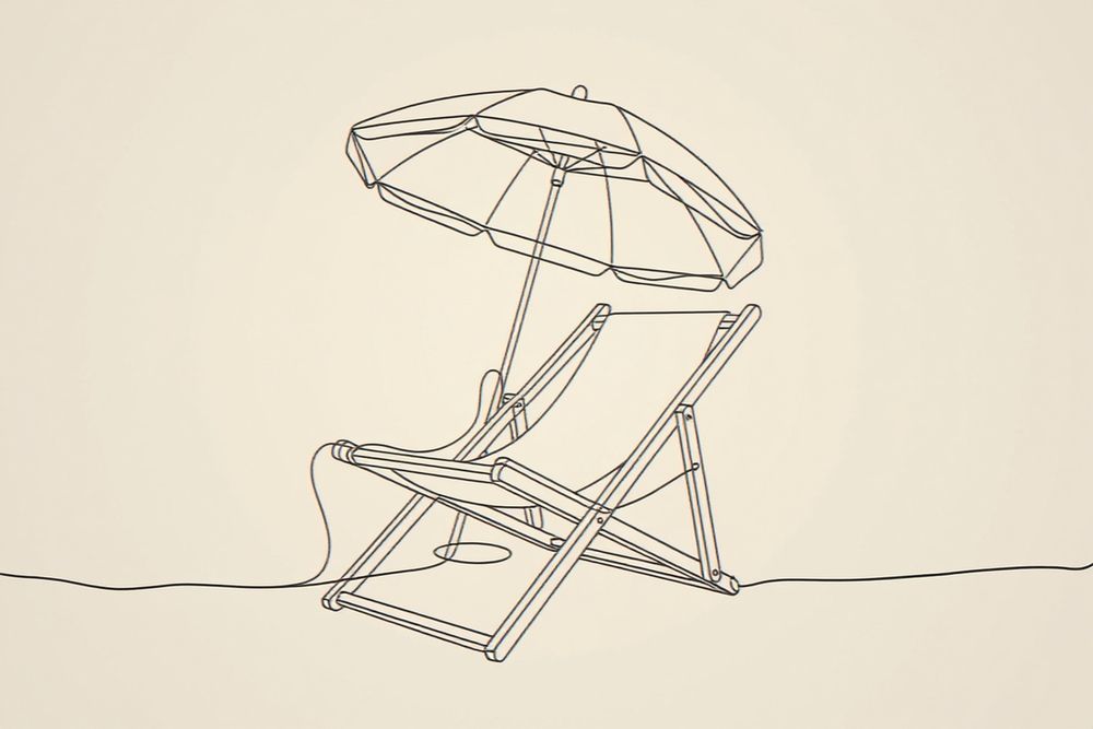 Boho Beach Chair Line Art — room mockup