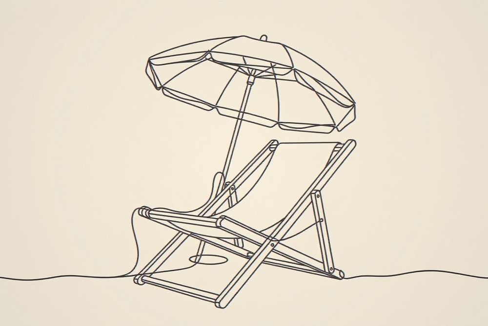 Boho Beach Chair Line Art — room mockup