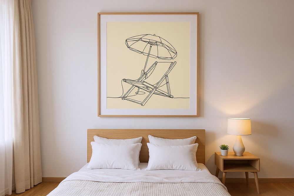 Boho Beach Chair Line Art — room mockup