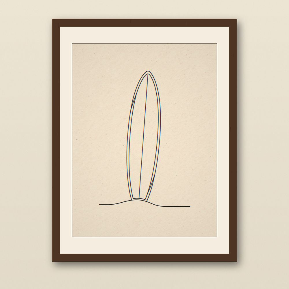 Boho Longboard Line Art