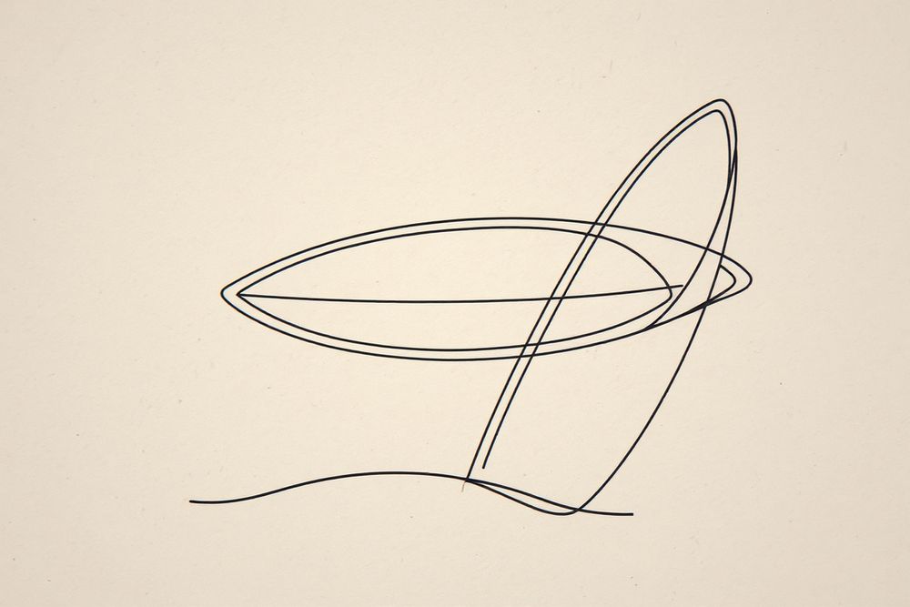 Boho Longboard Line Art — room mockup