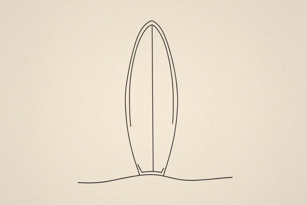 Boho Longboard Line Art — room mockup