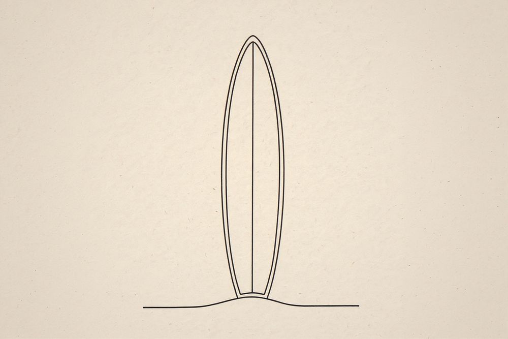 Boho Longboard Line Art — room mockup