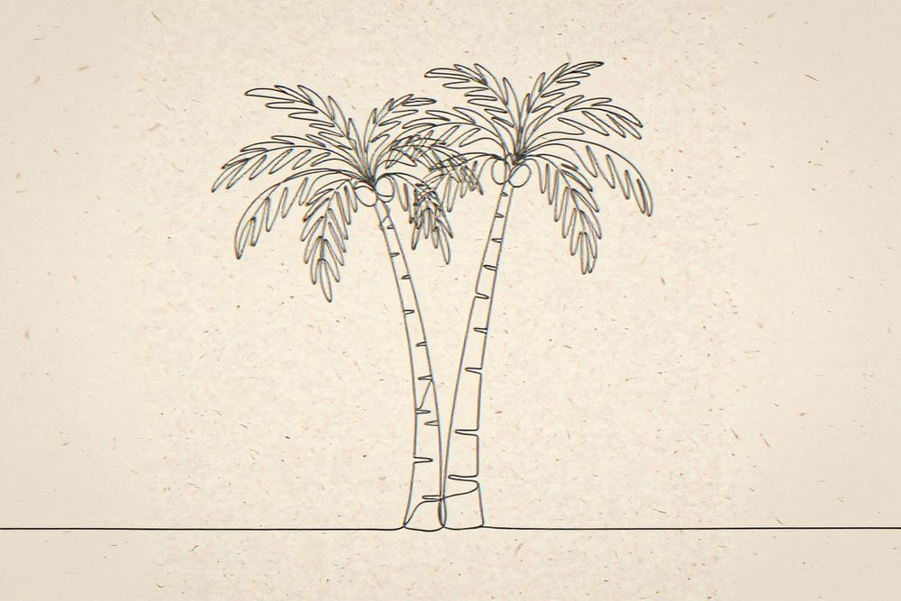 Boho Palm Tree Line Art — room mockup