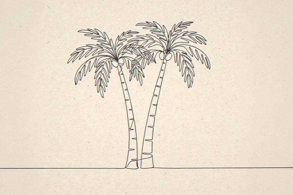 Boho Palm Tree Line Art — room mockup