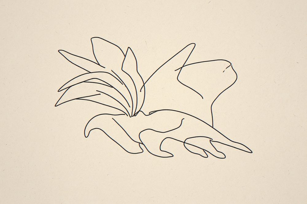 Boho Pineapple Line Art — room mockup