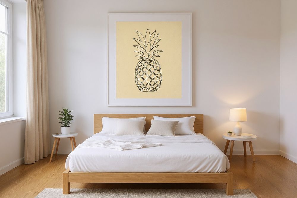 Boho Pineapple Line Art — room mockup