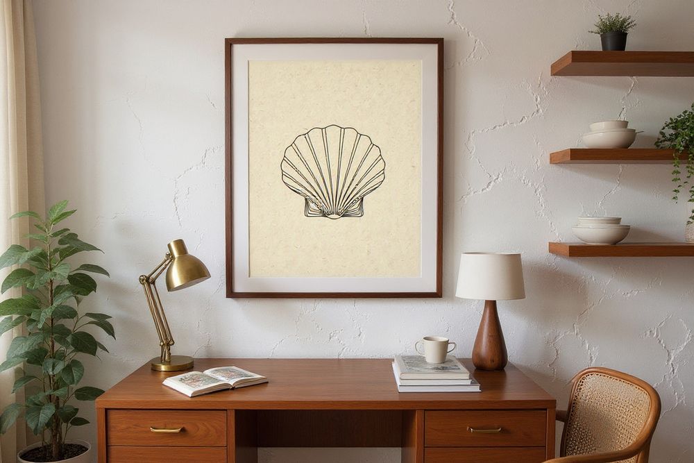 Boho Seashell Line Art — room mockup