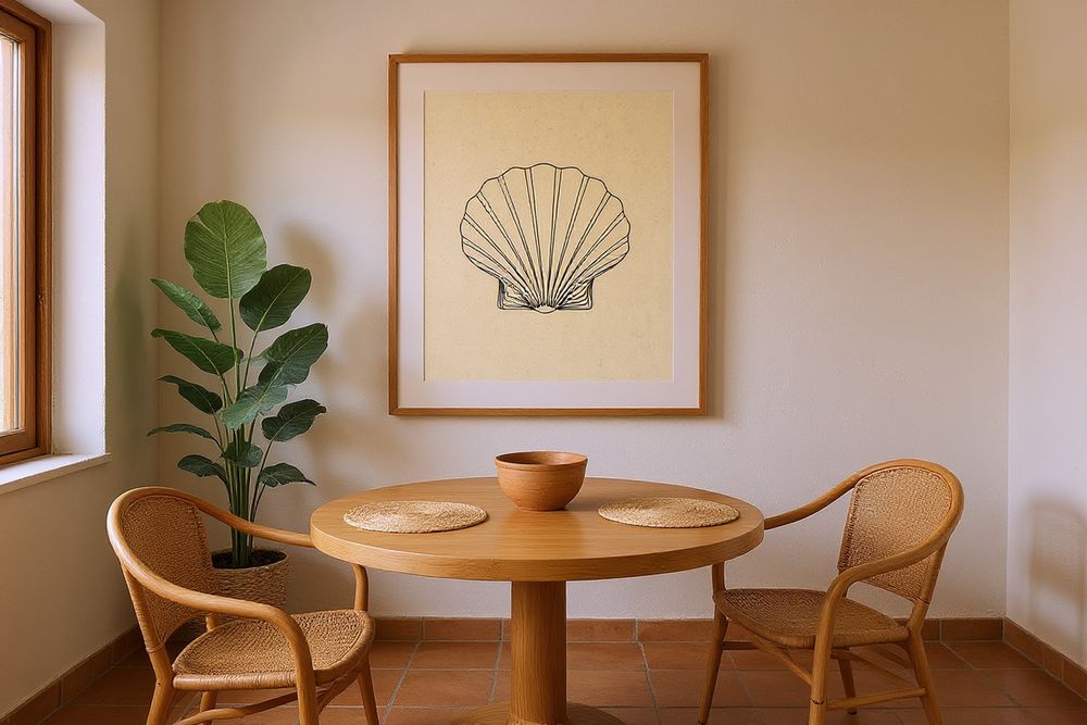 Boho Seashell Line Art — room mockup