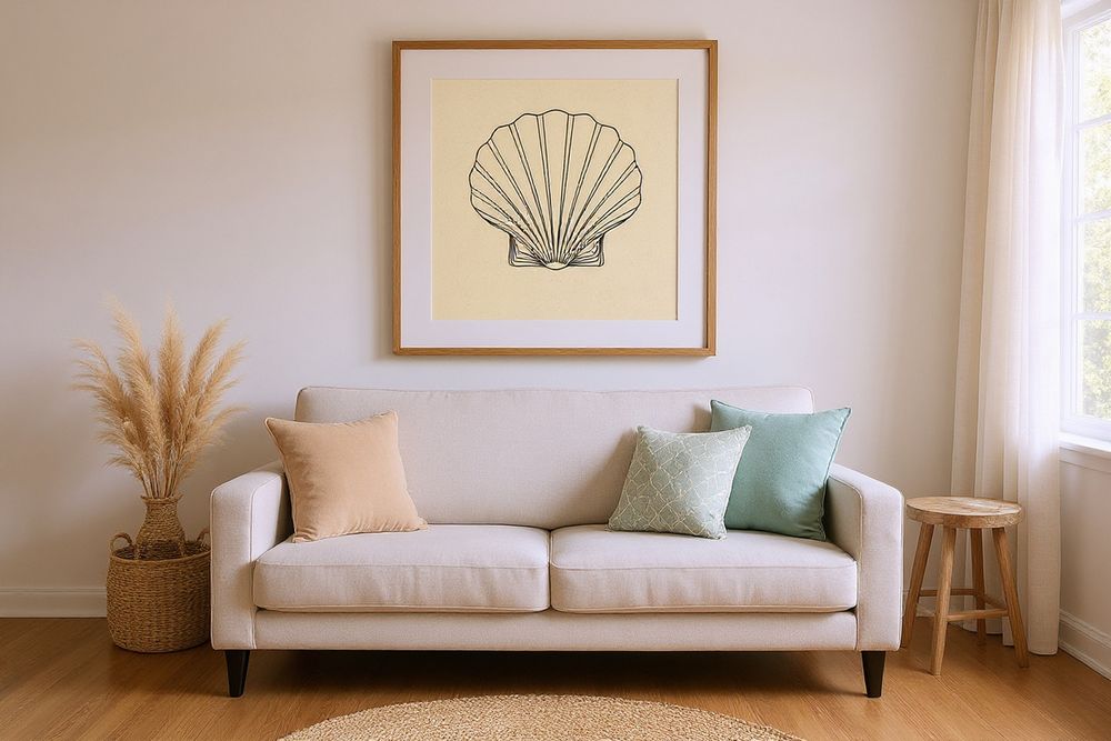 Boho Seashell Line Art — room mockup