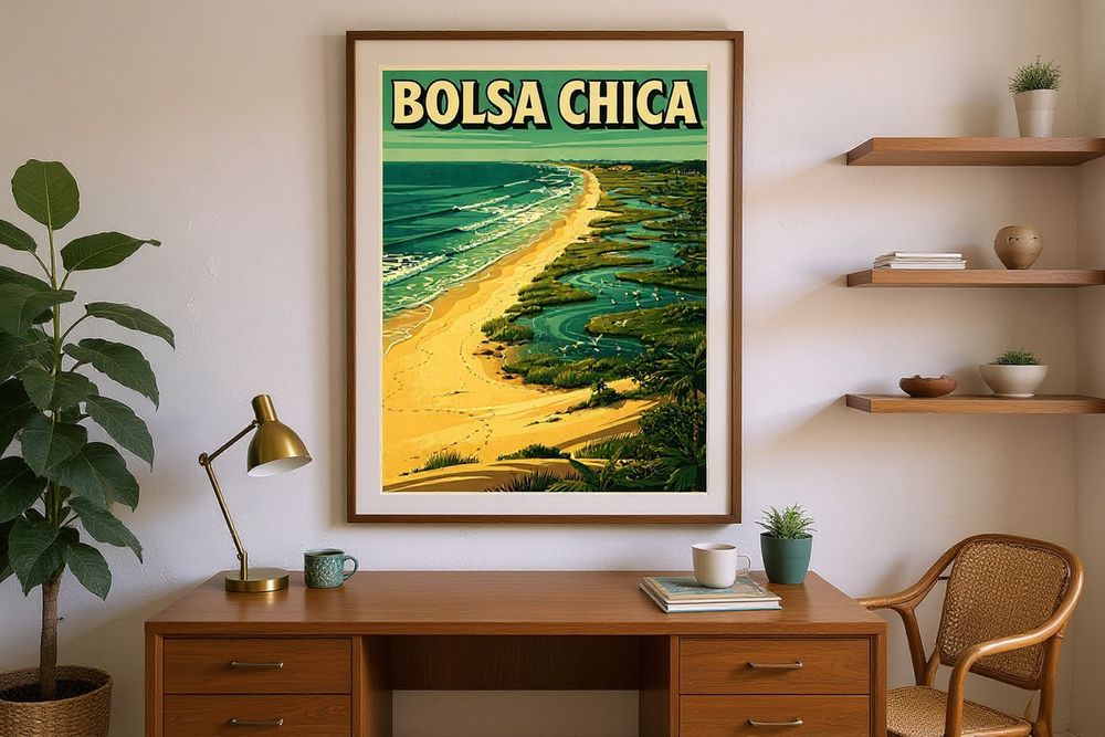 Bolsa Chica Surf Poster — room mockup