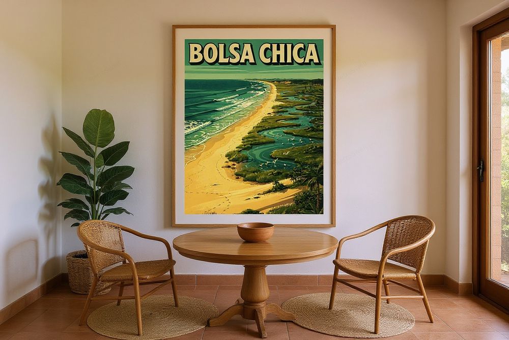 Bolsa Chica Surf Poster — room mockup