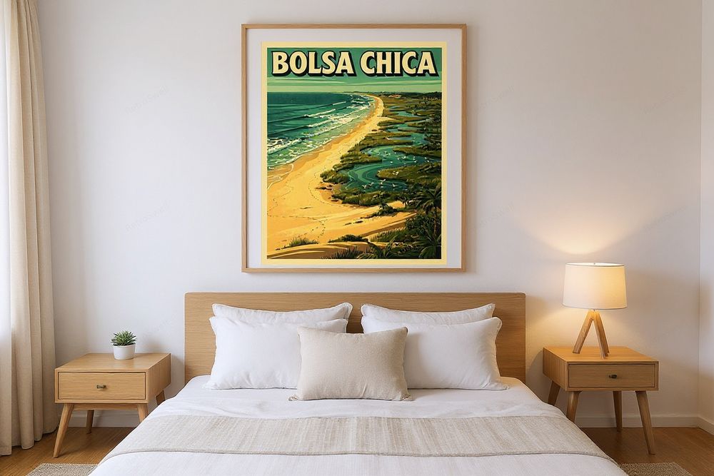 Bolsa Chica Surf Poster — room mockup