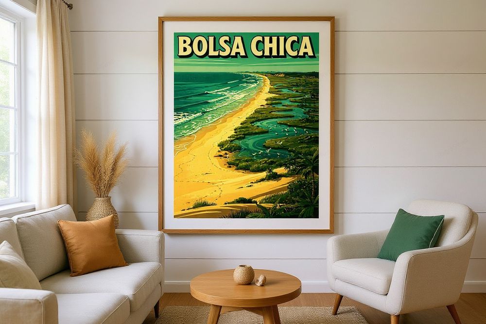 Bolsa Chica Surf Poster — room mockup