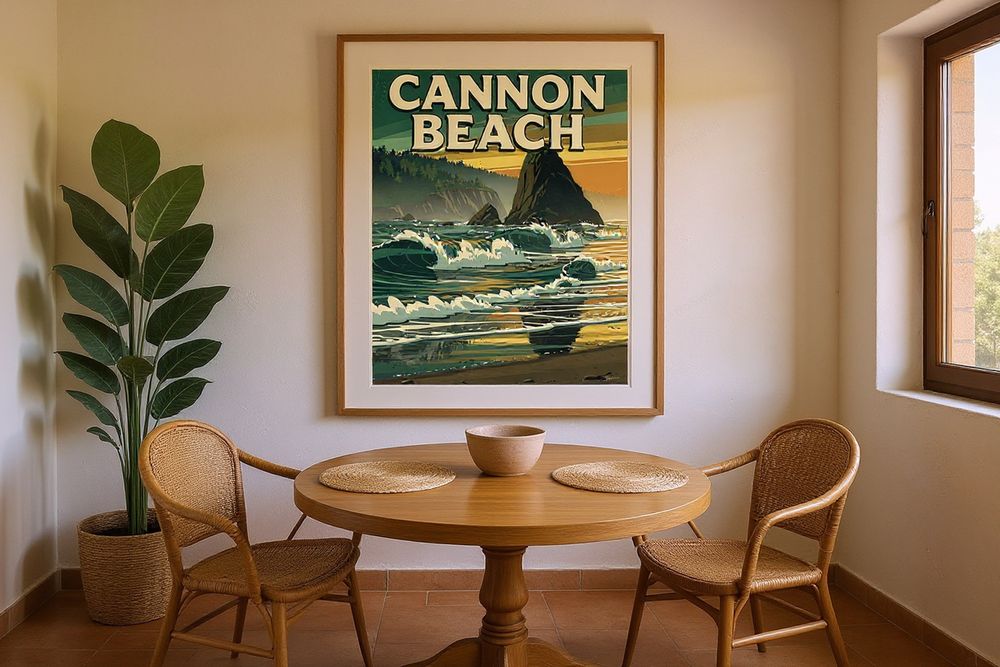 Cannon Beach Oregon Poster — room mockup