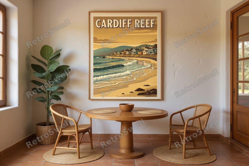 Cardiff Reef Surf Poster — room mockup