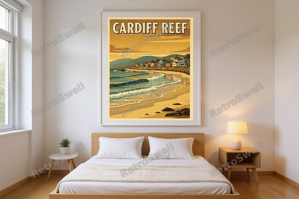 Cardiff Reef Surf Poster — room mockup