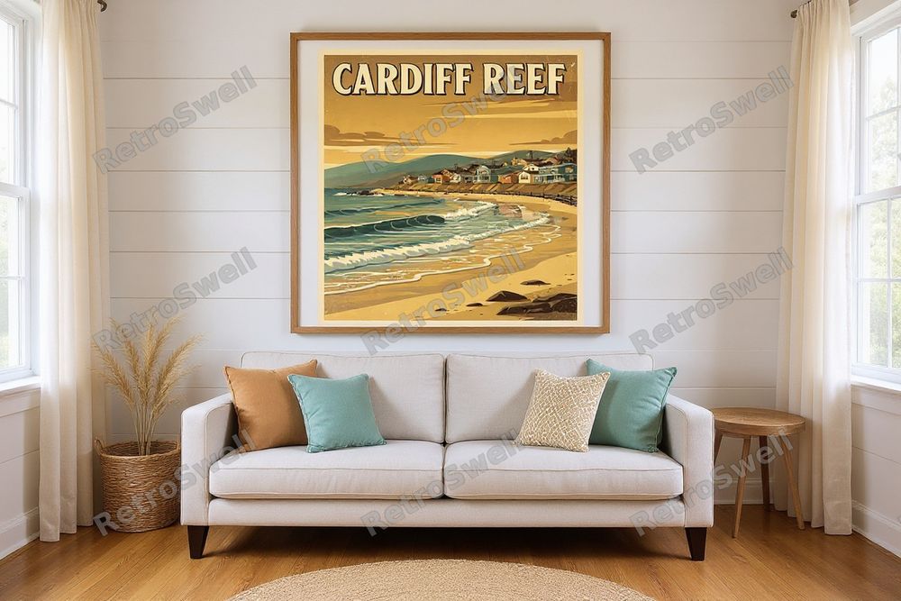 Cardiff Reef Surf Poster — room mockup