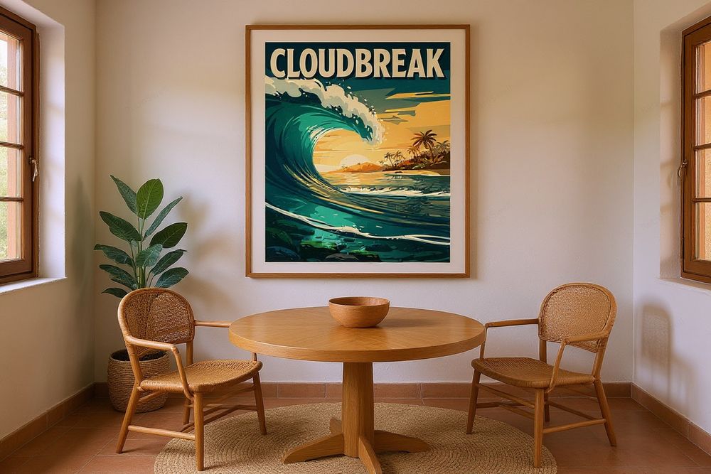 Cloudbreak Fiji Surf Poster