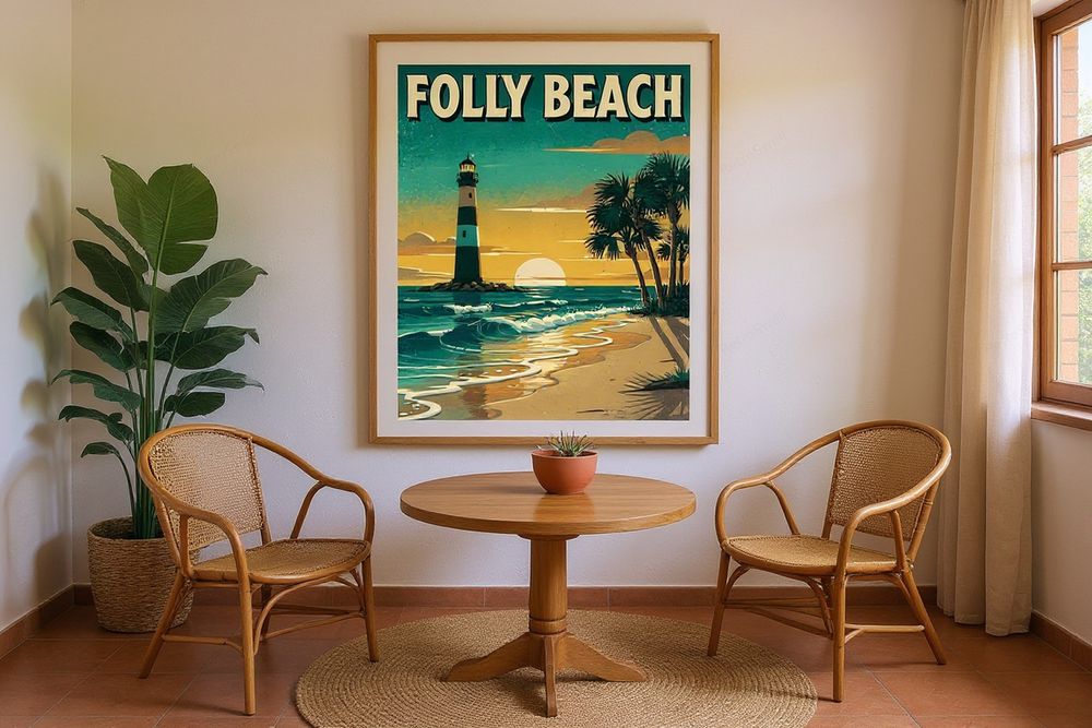 Folly Beach Surf Poster