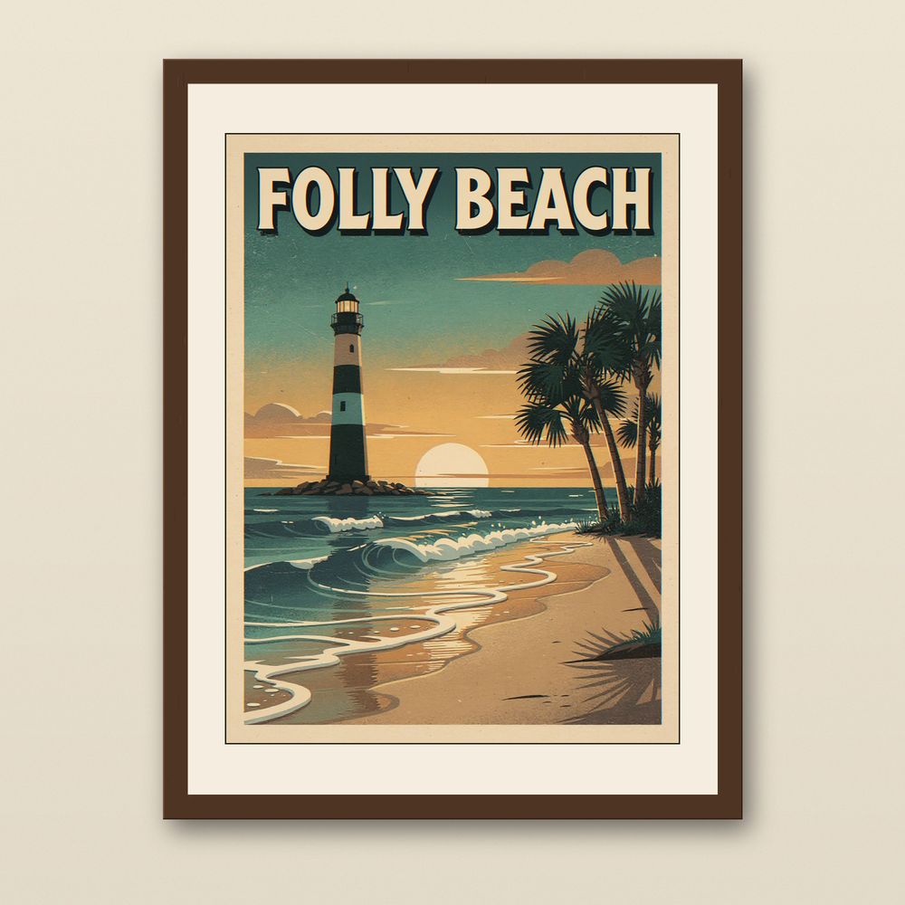 Folly Beach Surf Poster