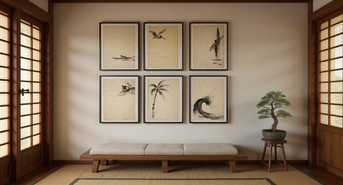 Japanese Ink Wash Gallery Wall Set