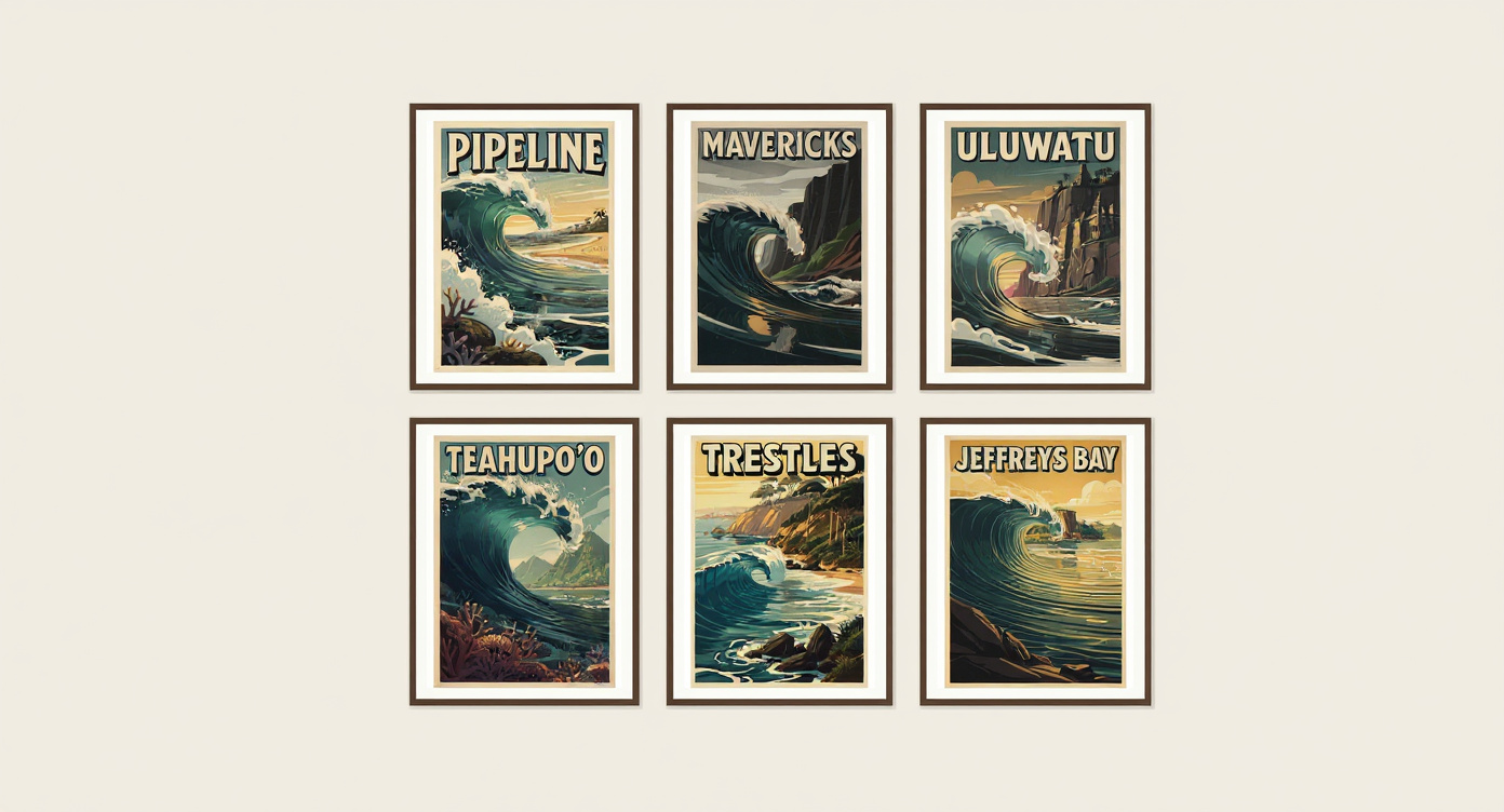 Vintage Surf Poster Gallery Wall Set