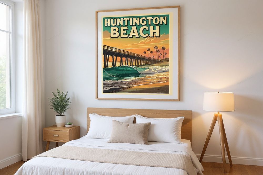 Huntington Beach Poster — room mockup