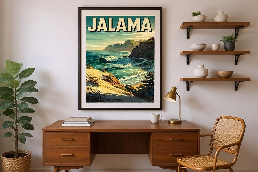 Jalama Beach Surf Poster — room mockup