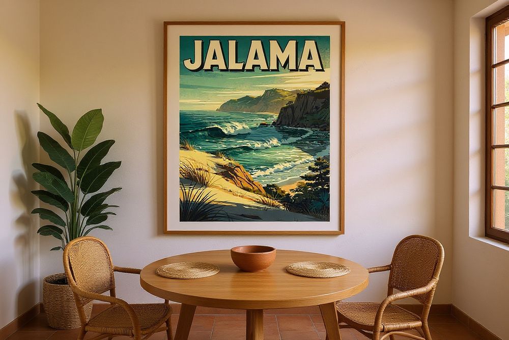 Jalama Beach Surf Poster — room mockup
