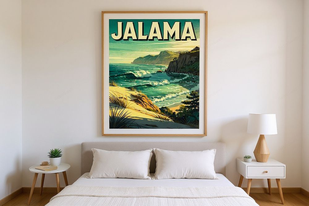 Jalama Beach Surf Poster — room mockup