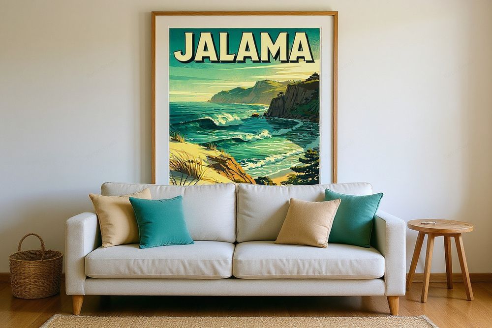 Jalama Beach Surf Poster — room mockup