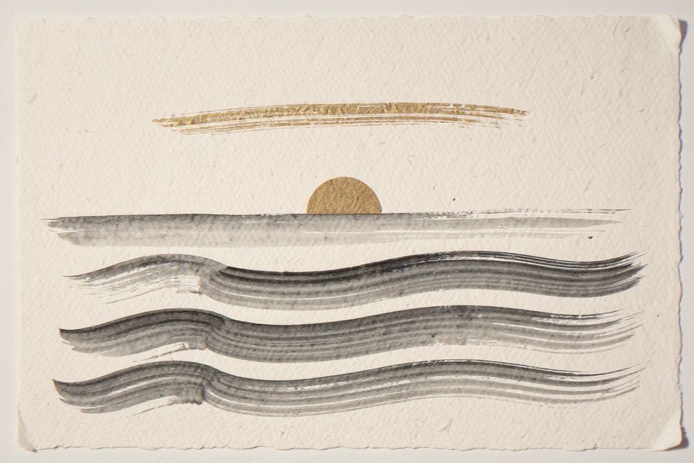 Japanese Ink Wave Art — room mockup