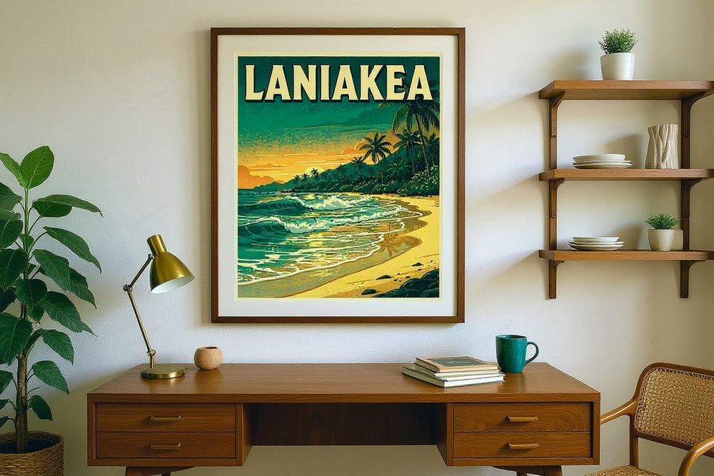 Laniakea Beach Hawaii Print — room mockup