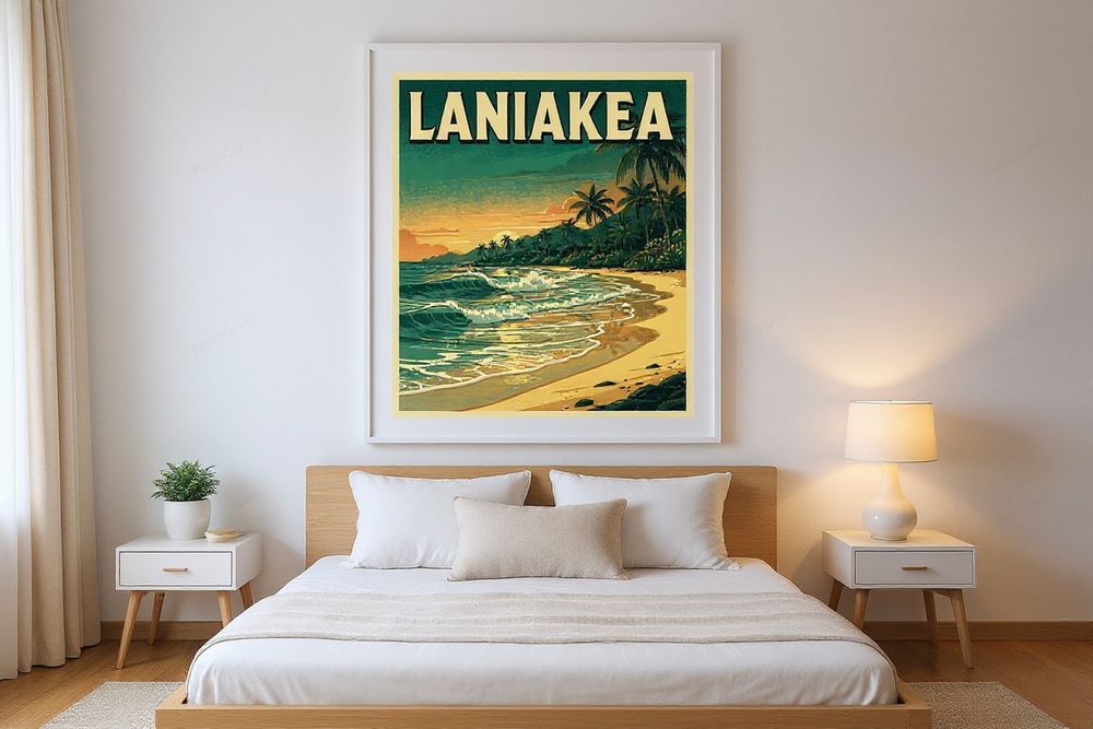 Laniakea Beach Hawaii Print — room mockup