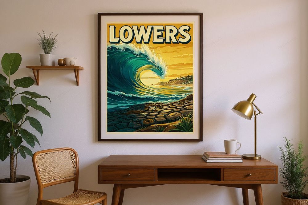 Lowers Surf Poster — room mockup