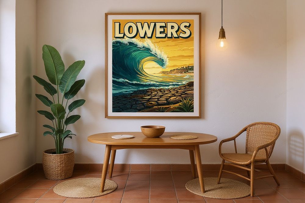 Lowers Surf Poster — room mockup