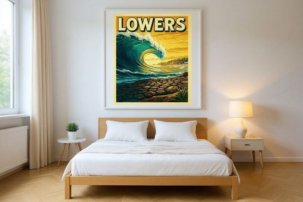 Lowers Surf Poster — room mockup