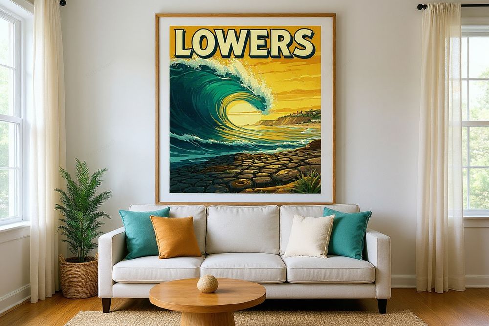 Lowers Surf Poster — room mockup