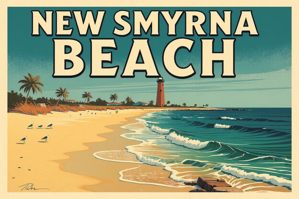 New Smyrna Beach Surf Print — room mockup