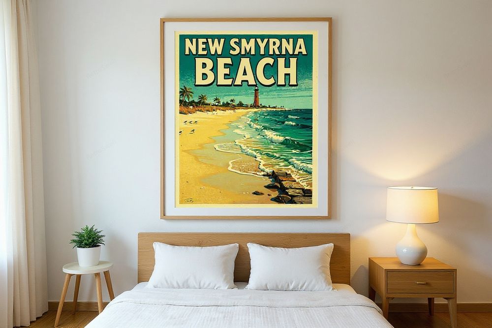 New Smyrna Beach Surf Print — room mockup