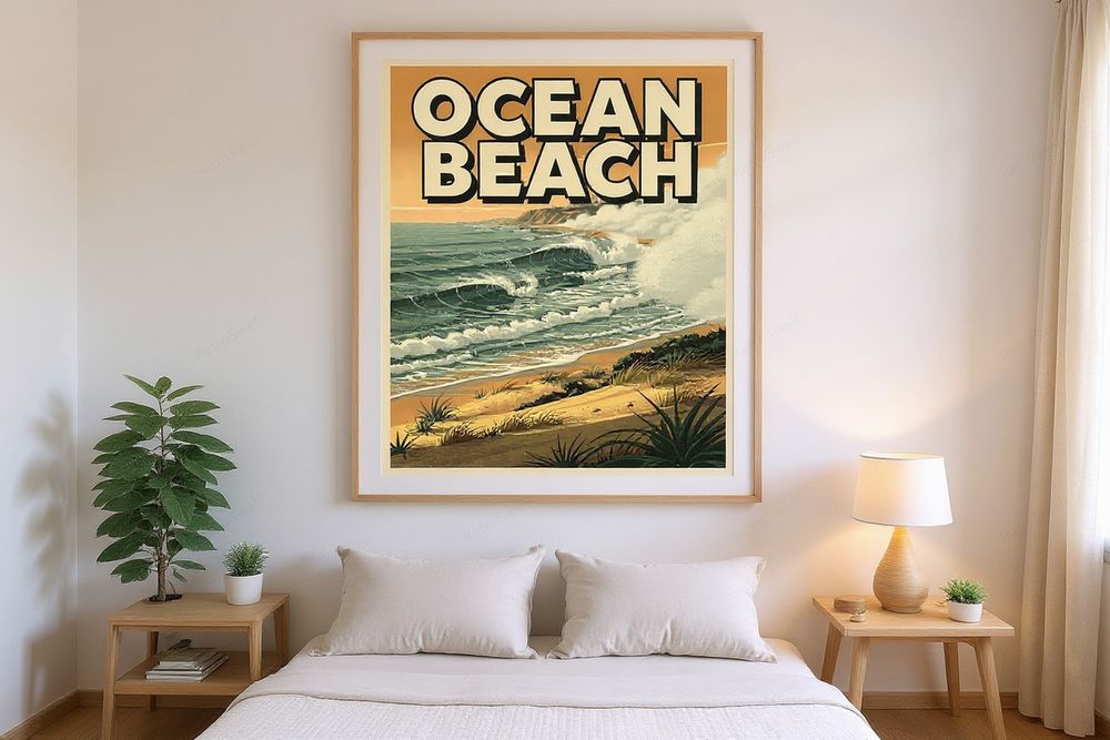 Ocean Beach San Diego Poster — room mockup