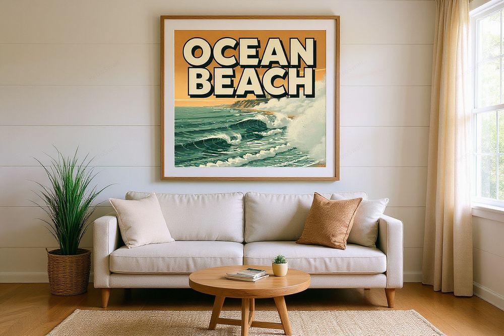 Ocean Beach San Diego Poster — room mockup