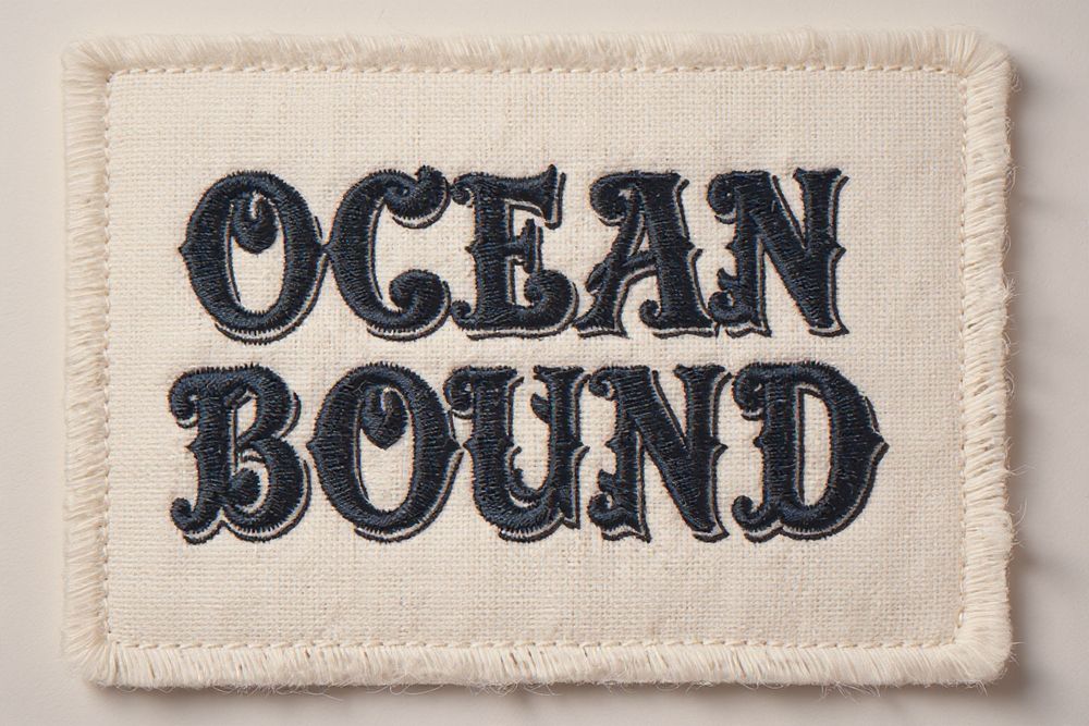 Ocean Bound Embroidered Patch Print — room mockup