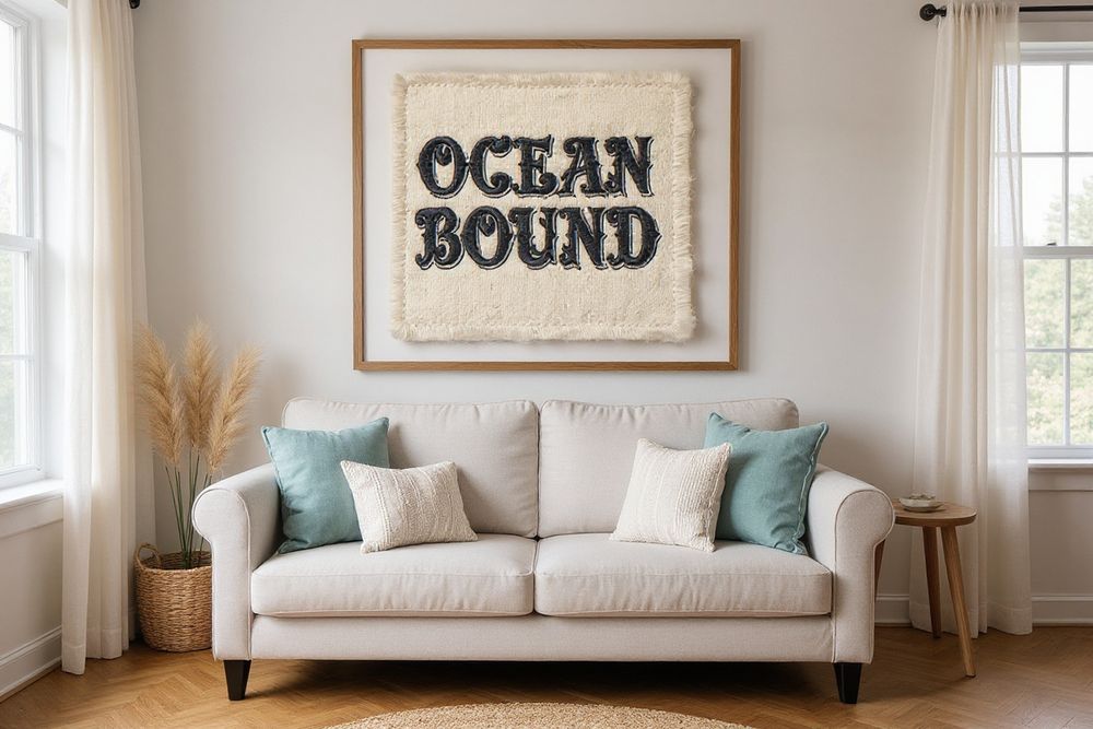 Ocean Bound Embroidered Patch Print — room mockup