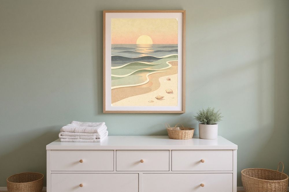 Ocean Waves Nursery Art — room mockup